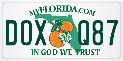 FL license plate DOXQ87