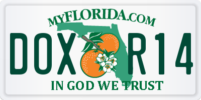 FL license plate DOXR14