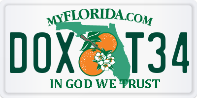 FL license plate DOXT34