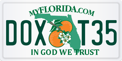 FL license plate DOXT35