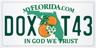 FL license plate DOXT43
