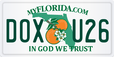 FL license plate DOXU26