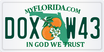 FL license plate DOXW43