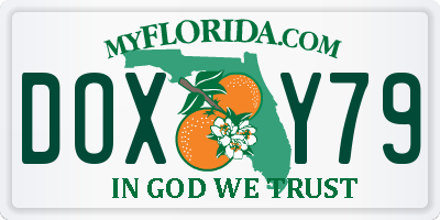 FL license plate DOXY79