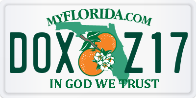 FL license plate DOXZ17
