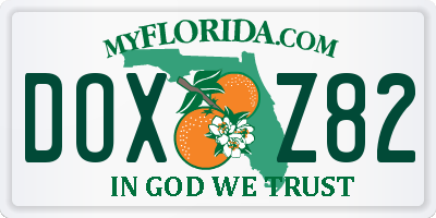 FL license plate DOXZ82