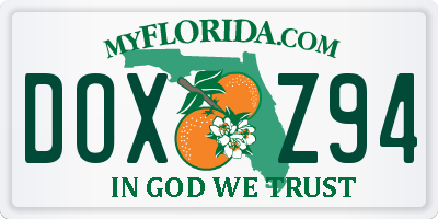 FL license plate DOXZ94