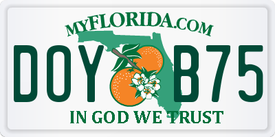 FL license plate DOYB75