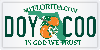 FL license plate DOYC00