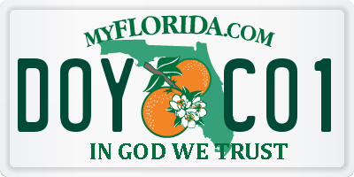 FL license plate DOYC01