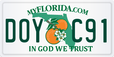 FL license plate DOYC91