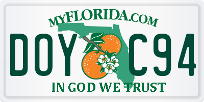 FL license plate DOYC94