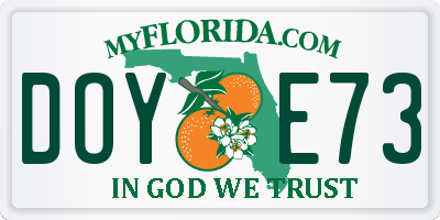 FL license plate DOYE73
