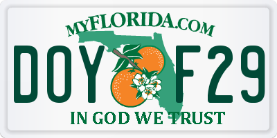 FL license plate DOYF29
