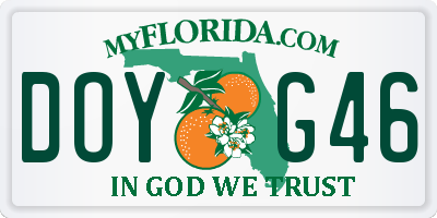 FL license plate DOYG46
