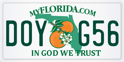 FL license plate DOYG56
