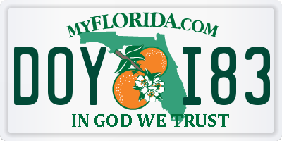 FL license plate DOYI83