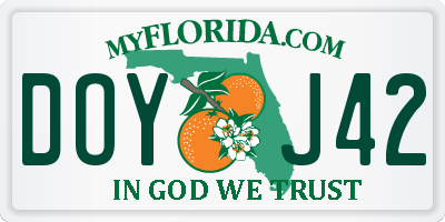 FL license plate DOYJ42