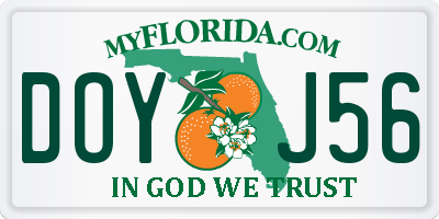 FL license plate DOYJ56