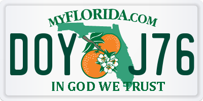 FL license plate DOYJ76