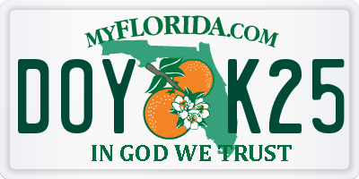 FL license plate DOYK25