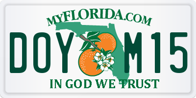 FL license plate DOYM15
