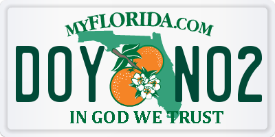 FL license plate DOYN02