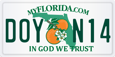 FL license plate DOYN14