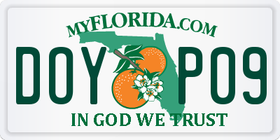 FL license plate DOYP09