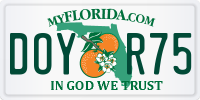FL license plate DOYR75