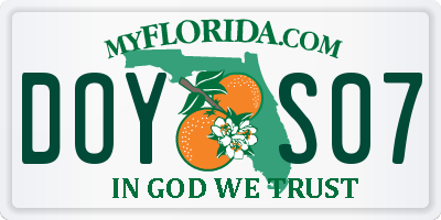 FL license plate DOYS07