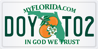 FL license plate DOYT02