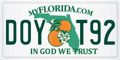 FL license plate DOYT92