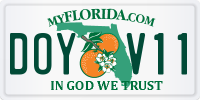FL license plate DOYV11
