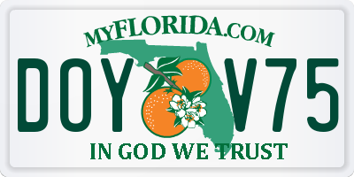 FL license plate DOYV75