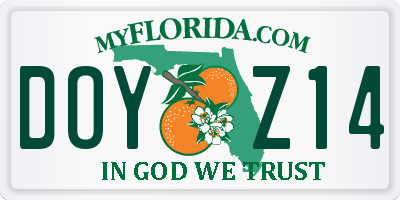 FL license plate DOYZ14