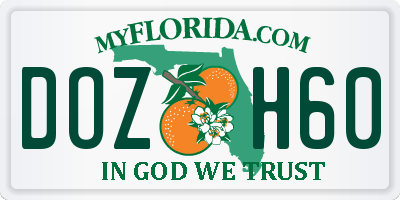 FL license plate DOZH60
