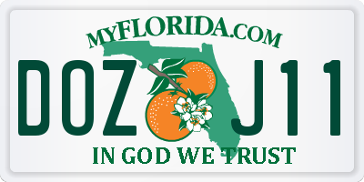 FL license plate DOZJ11