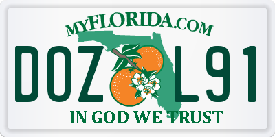 FL license plate DOZL91