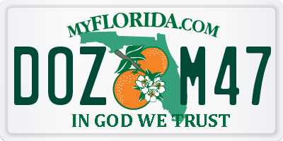 FL license plate DOZM47