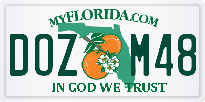 FL license plate DOZM48
