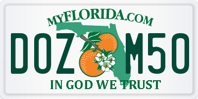FL license plate DOZM50