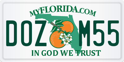 FL license plate DOZM55