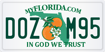 FL license plate DOZM95