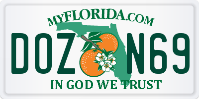 FL license plate DOZN69