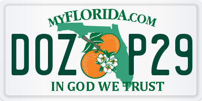 FL license plate DOZP29
