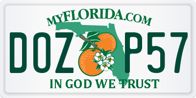 FL license plate DOZP57