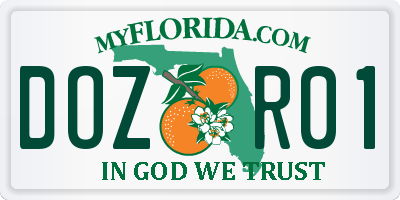 FL license plate DOZR01