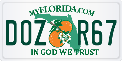 FL license plate DOZR67