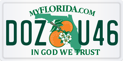 FL license plate DOZU46